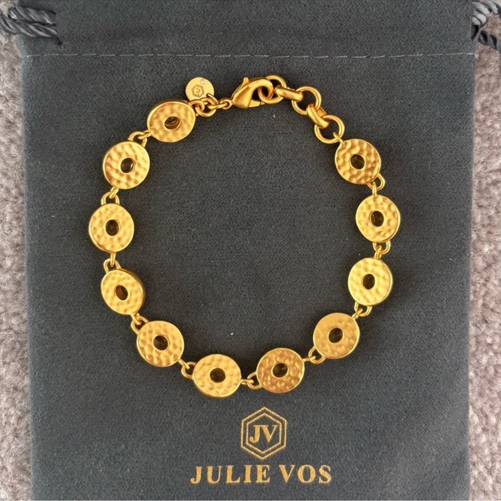 Julie Vos Gold and Clear Crystal Link Bracelet - Picture 6 of 6